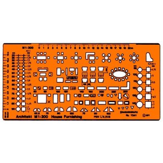 Standardgraph Zeichenschablone Architekt Möblierungsschablone 1:200