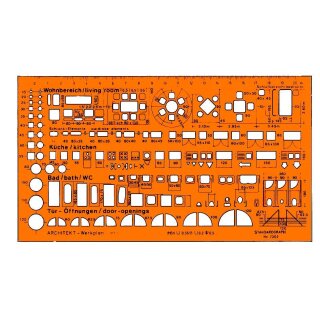 Standardgraph Zeichenschablone Architekt-Werkplanschablone 1:100
