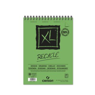 Canson Skizzenblock XL Recycled mit doppelter Spirale an der kurzen Seite, 160g/m², A5, 25 Blatt