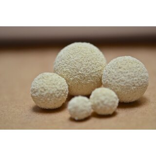 Schwammgummi Kugeln, weiß, NR- Schaum, grobporig, weich, VE: 100 Stck.