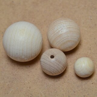 Buche Holzkugeln, halbgebohrt, Durchmesser: 15 mm, VE: 100 Stck.