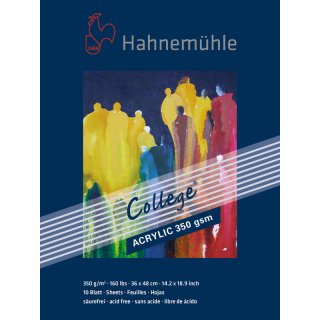 Hahnemühle College Acrylblock / Acrylmalkarton 350 g/m² Größe: 36 x 48 cm / Blockinhalt: 10 Blatt