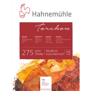 Hahnemühle Torchon Aquarellpapierblock / Aquarellkarton 275 g/m² Größe: 36 x 48cm / Blockinhalt: 20 Blatt