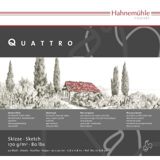 Hahnemühle Quattro Skizzenblock, 40,0 x 40,0cm / 170 g/m² / 50 Blatt