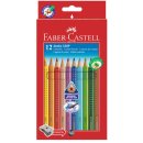 Faber-Castell 12er Jumbo GRIP Farbstifte mit Spitzer im Kartonetui