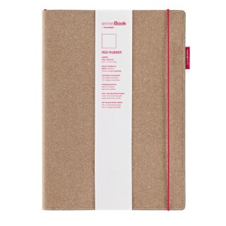 senseBook RED RUBBER, Large, liniert - 205 x 285mm, 135 nummerierte Seiten