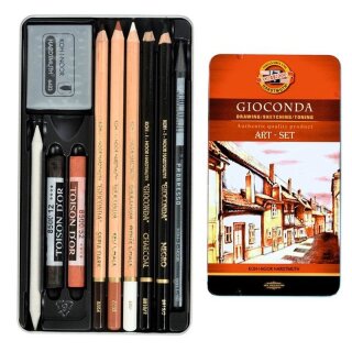 Künstler- Set 10- teilig Gioconda Art- Set im Metalletui