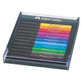 Pitt Artist Pen Brush Tuschestift, 12er Etui, Basisfarben