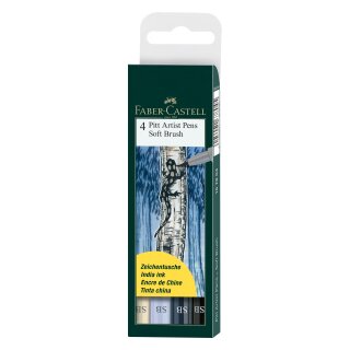 Pitt Artist Pen Soft Brush Tuschestift, 4er Etui
