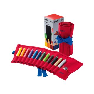 Lamy 3plus 12er Stoffrolle mit 12 3plus Stiften und dem Lamy Z80 Spitzer