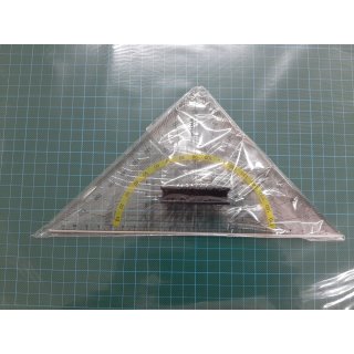 Geometriedreieck 250 mm aus Acrylglas mit Schneidekante
