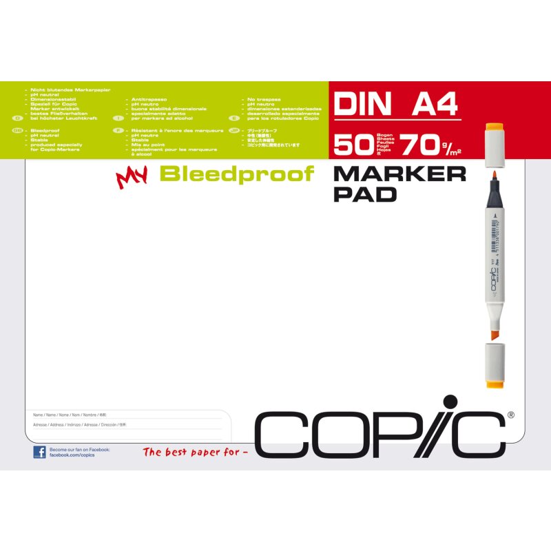 Copic Markerblock A4, 50 Blatt, 70 g/m² - www.kirch-onlineshop.de, 6,95