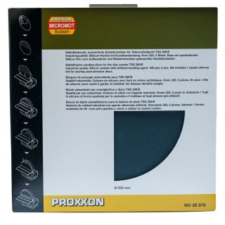 Proxxon Selbstklebende Silicium-Karbid-Schleifscheiben f&uuml;r Tellerschleifger&auml;t TG 250/E, Korn 320, 5 St&uuml;ck