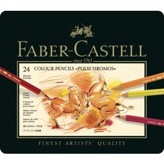 Faber-Castell Polychromos Künstlerfarbstifte Metalletui mit 24 Stiften