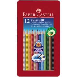 Faber-Castell 12er COLOUR GRIP Farbstifte im Metalletui