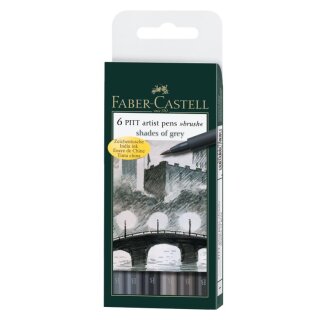 Faber-Castell PITT artist pen 6er Etui mit Pinselspitze