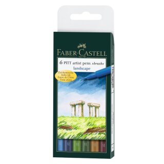 Faber-Castell PITT artist pen 6er Etui mit Pinselspitze