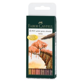 Faber-Castell PITT artist pen 6er Etui mit Pinselspitze