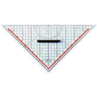 Rumold Technisches Plexiglas Geodreieck, Länge Hypotenuse: 325mm, m. abnehmbarem Griff