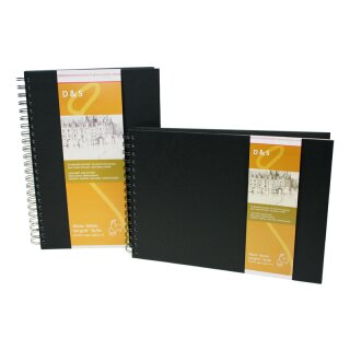 Hahnemühle Skizzenbuch D&S, DIN A5, schwarz, 80 Blatt 140 g/m², Spiralheftung