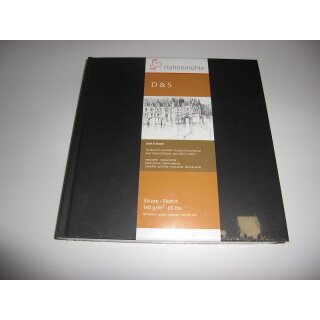 Hahnemühle Skizzenbuch D&S, Format 19,5 x 19,5 cm, schwarz, 80 Blatt, 140 g/m², Fadenheftung