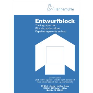 Hahnemühle Transparentpapier Block A3 / 90 - 95 g/m² / 50 Blatt